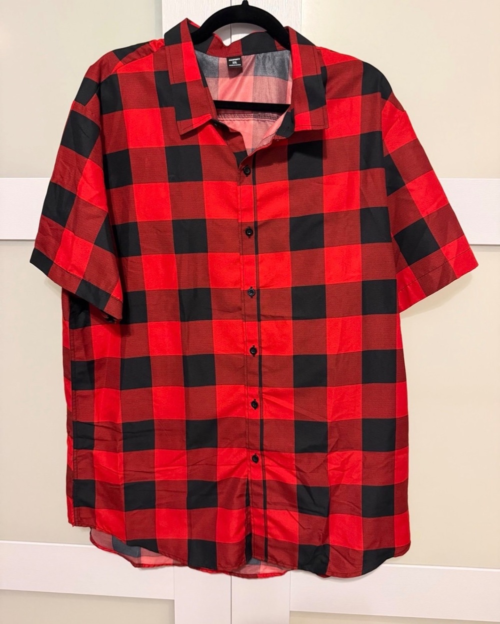 Manfinity Red and Black Buffalo Plaid Short